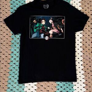 Demon Slayer Black Anime Graphic Tee T - Shirt Mens Sz Medium
